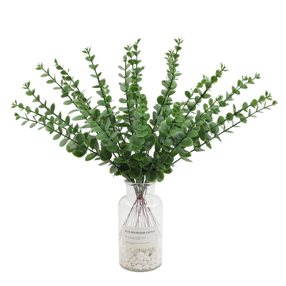 12 Cành cây khuynh diệp bằng nhựa dùng trang trí bó hoa/ nhà cửa/ tiệc cưới
