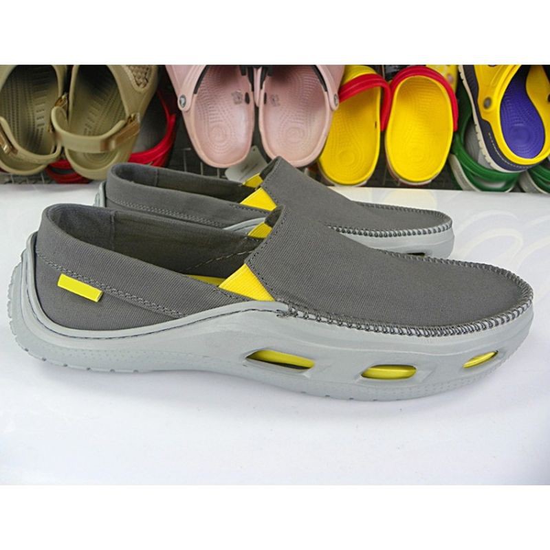 GIÀY  LƯỜI VẢI  CROSS TIDELINE SLIP ON CHO NAM MÀU XÁM