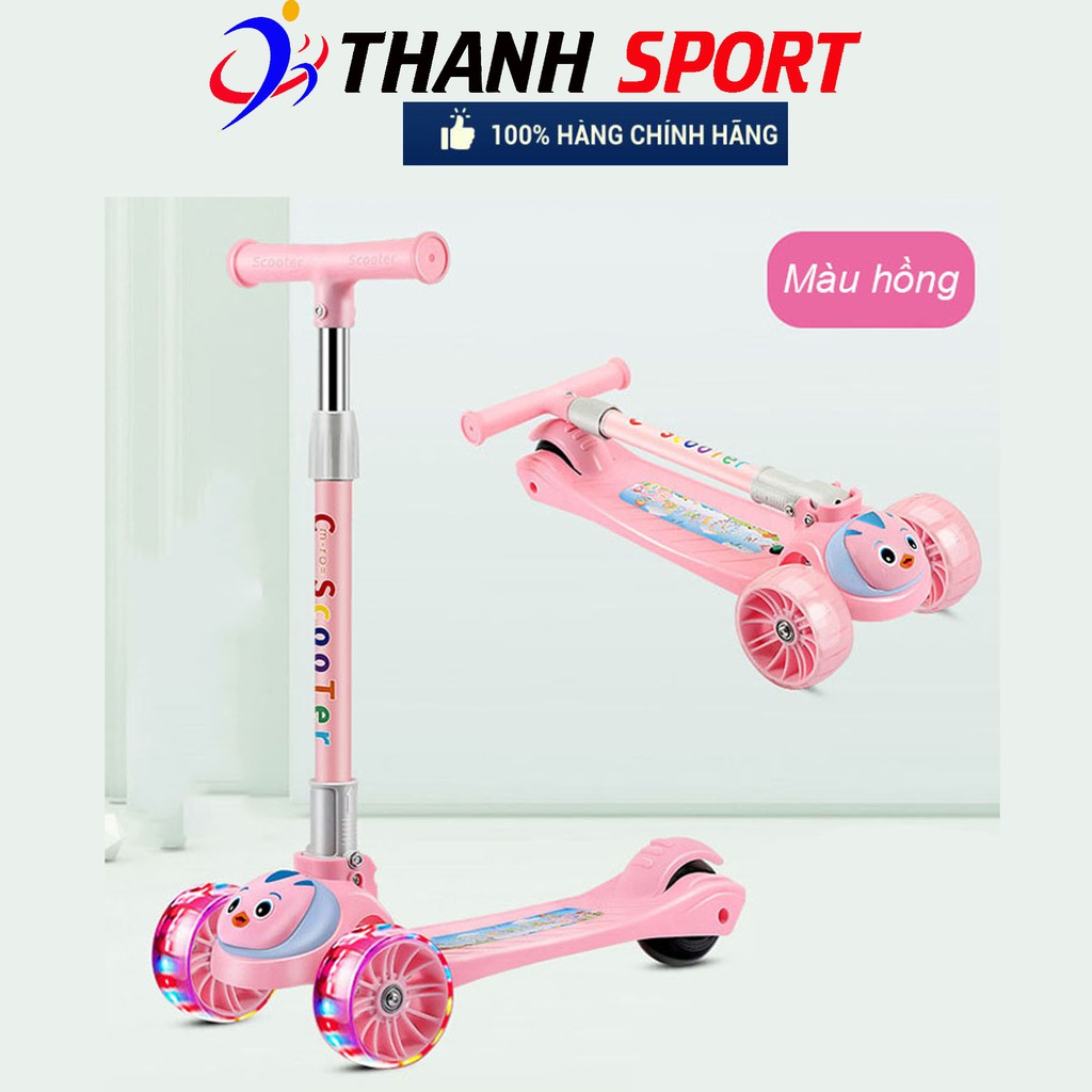 Xe Scooter Cao Cấp Cho Bé 2-8 Tuổi 3 Bánh Có Đèn LED, Loa Phát Nhạc Gấp Gọn, Bền Đẹp 2020