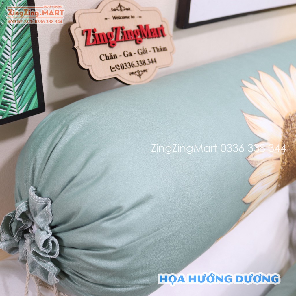 Bộ Ga Gối Poly Ga trải giường | Bộ Drap giường Hoa Hướng Dương ( 1 ga + 2 vỏ áo gối ) - ZingZingMart