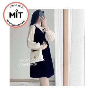 Set áo sơ mi tiểu thư + yếm váy