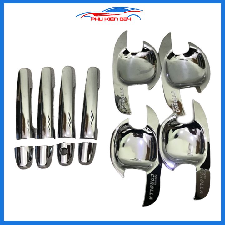 Ốp tay nắm hõm cửa mạ crom Altis 2008-2013, 2014-2018 sáng bóng chống trầy bảo vệ cửa xe ô tô