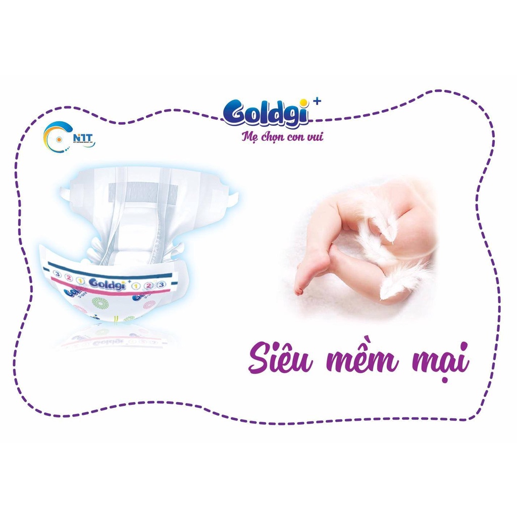 Bỉm GOLDGI Nhật tã Dán/Quần NB92/S84/M66/L56-M60/L48/XL44 Mẫu Mới