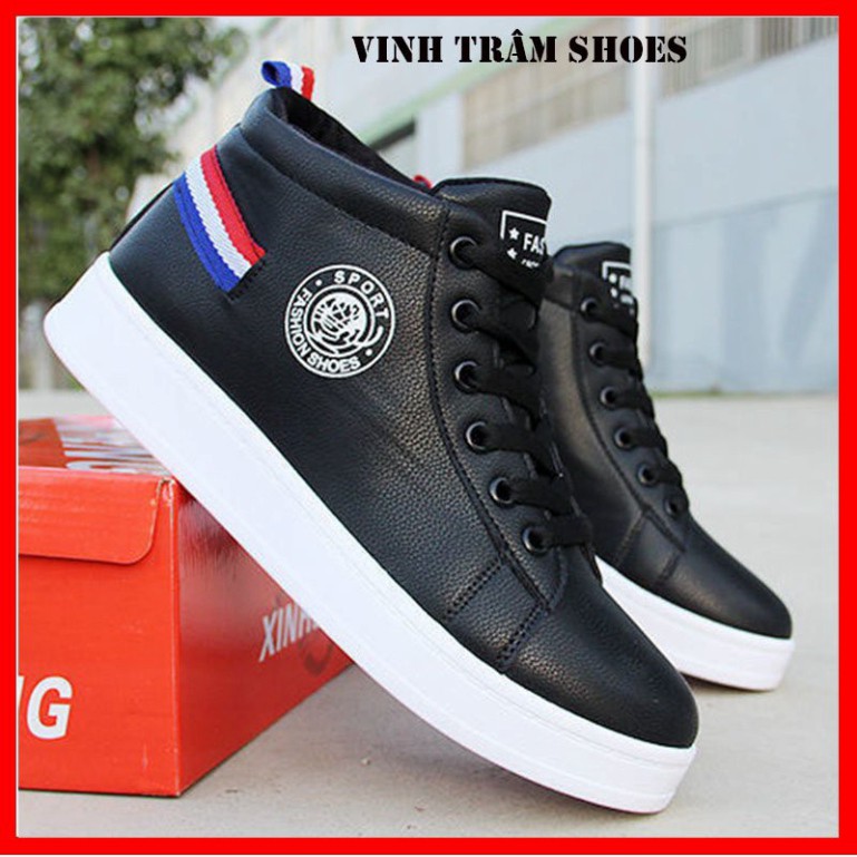 Giày thể thao sneaker cao cổ nam hai màu trắng,đen,hàng sẵn kho từ 38- 43 [ Hoàn xu ]