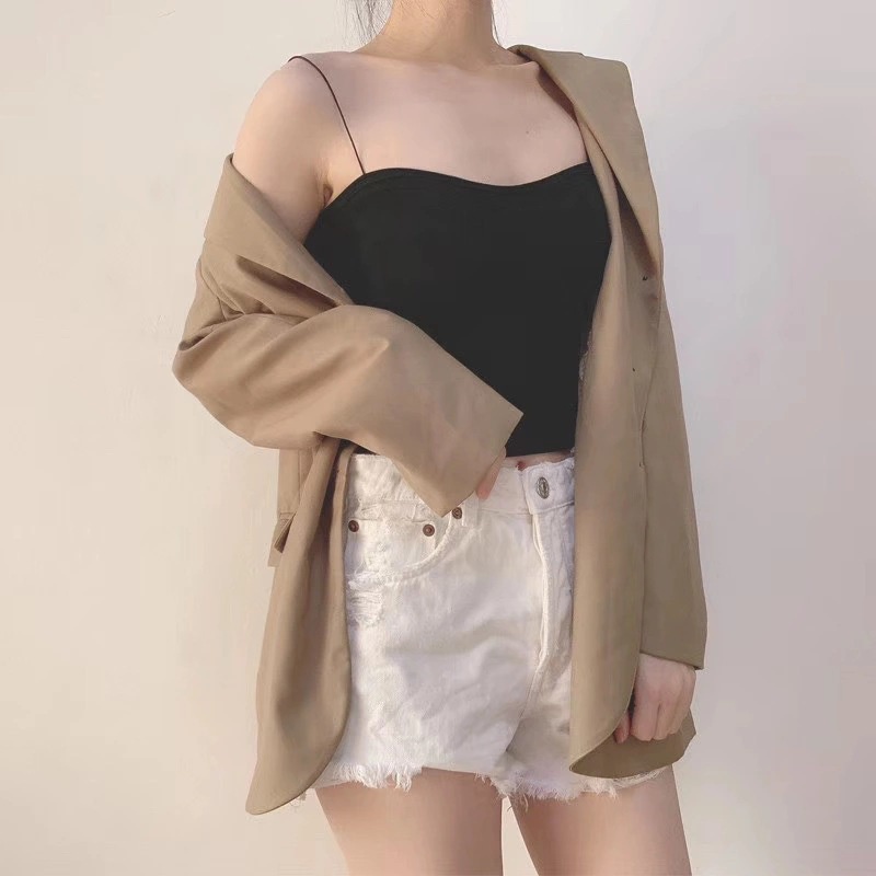 Áo lót nữ, Áo Bra Cotton Dây Mảnh Dáng Lửng  - Bra 2055