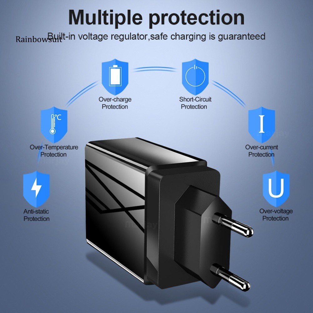 Cốc Sạc Nhanh 3 Cổng Usb 3.1a Tiện Dụng