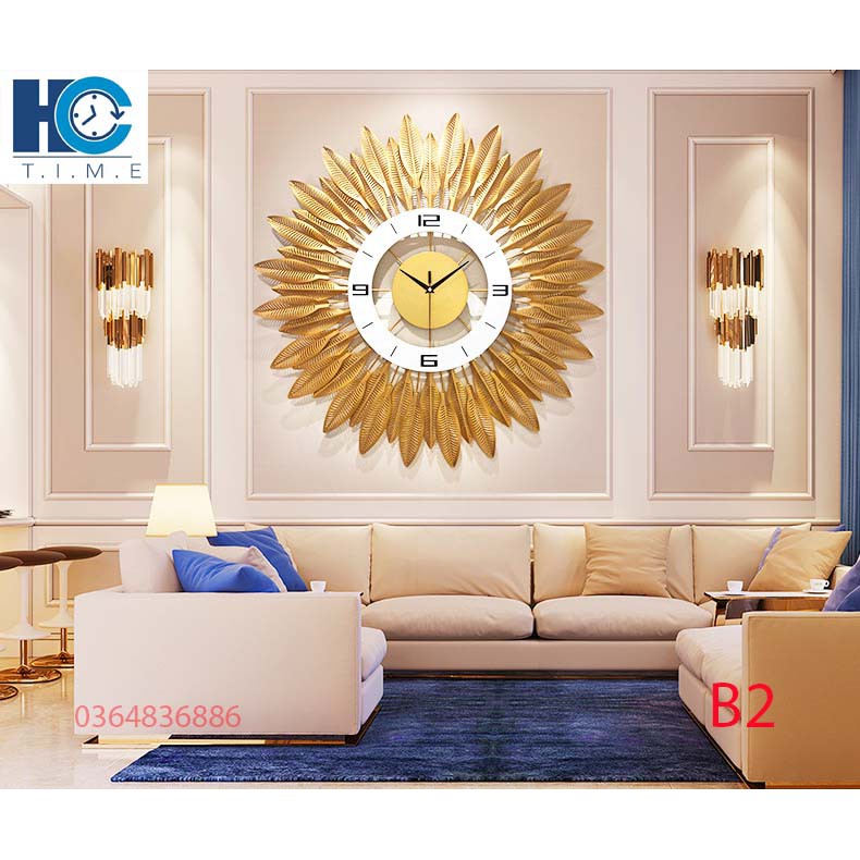 Đồng hồ treo tường trang trí decor B2 kích thước 70x70 cm