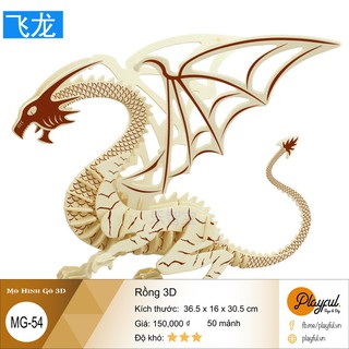 Bộ Lắp Ráp Mô Hình Gỗ 3D - [MG54] Rồng 3D