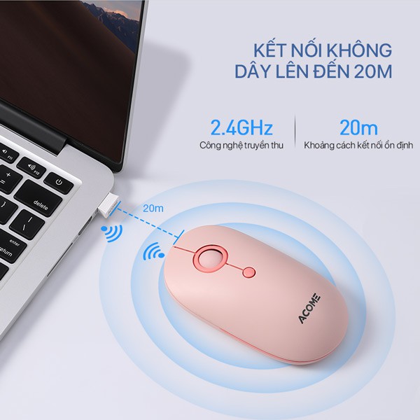 Chuột Không Dây ACOME AM300 2.4GHz Tĩnh Âm - BẢO HÀNH 12  | BigBuy360 - bigbuy360.vn