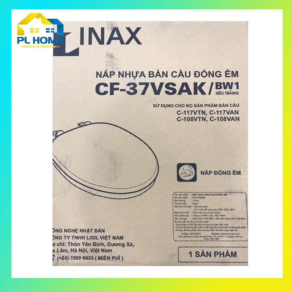 Nắp bồn cầu đóng êm Inax CF-37 chính hãng, thay cho cầu C117, C108