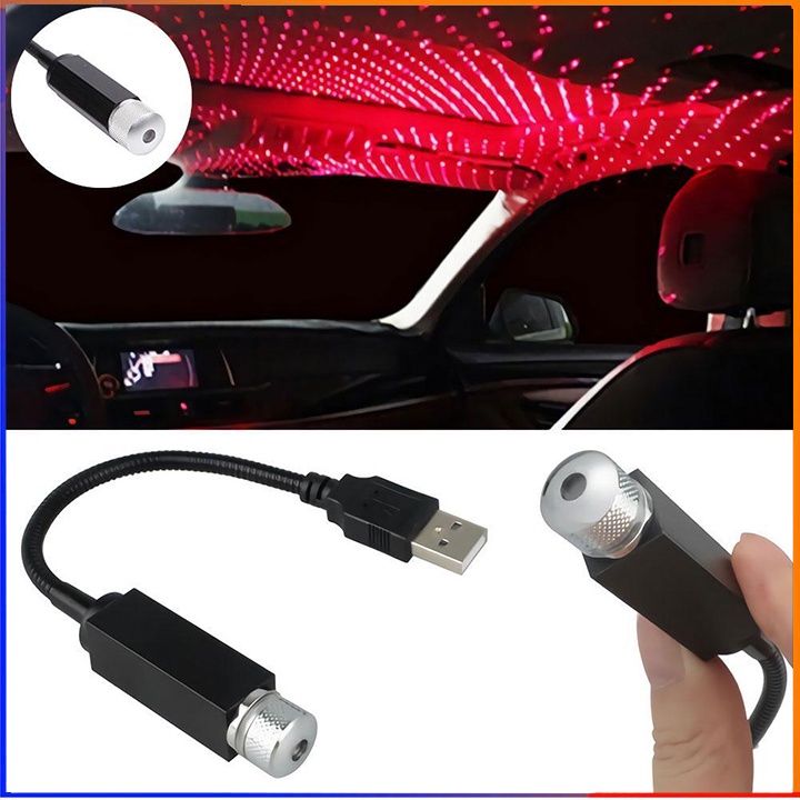 Đèn Led Chiếu Trần Xe Hơi Ô Tô Trần Nhà Cắm USB Tiện Lợi Tạo Bầu Trời Đầy Sao