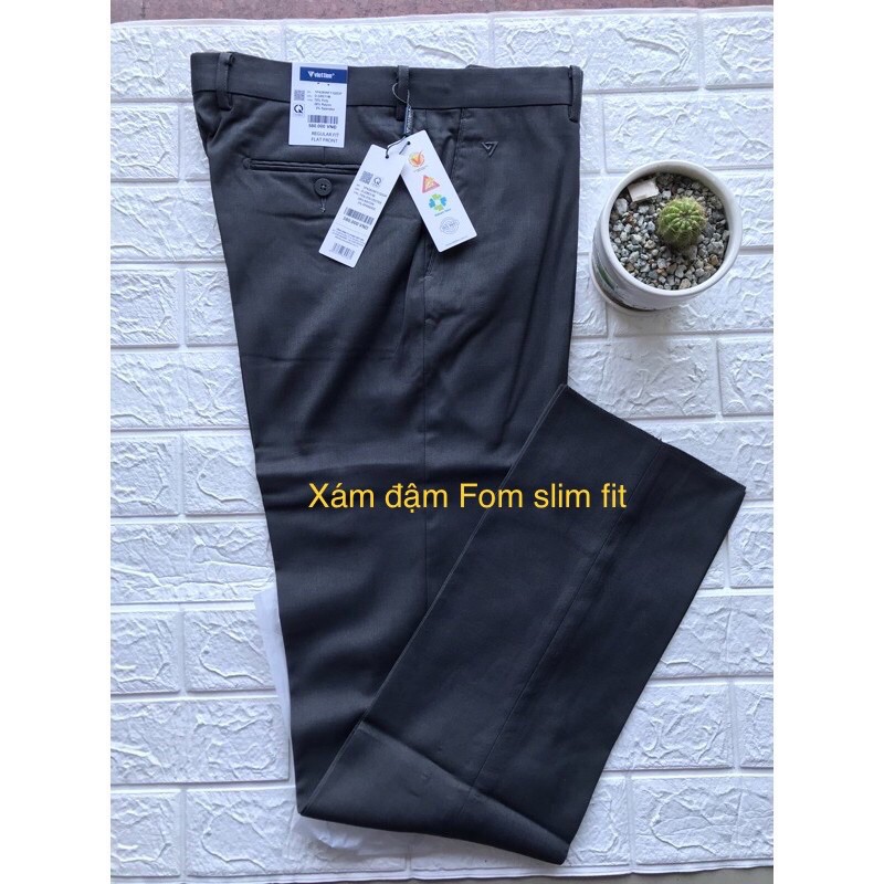 Quần Tây việt tiến phom slim fit ống 21cm