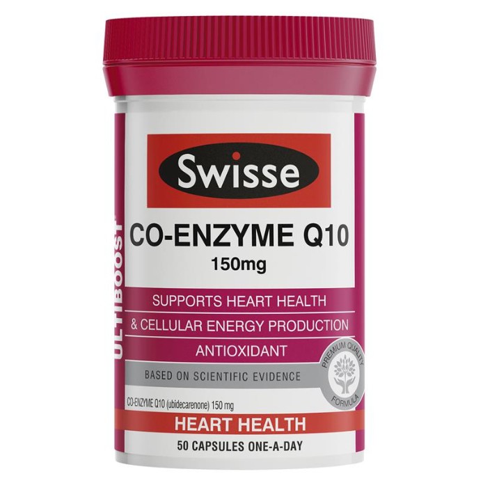 VIÊN UỐNG BỔ TRỢ TIM MẠCH, HUYẾT ÁP SWISSE ULTIBOOST CO-ENZYME Q10 150mg