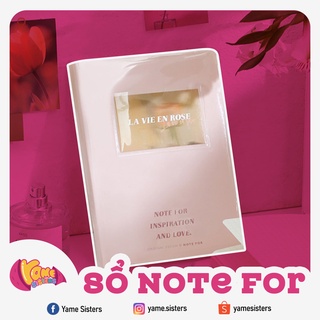 Sổ note for ruột grid màu pastel bìa nhựa chống thấm nước kèm 4 card trang trí xinh xắn