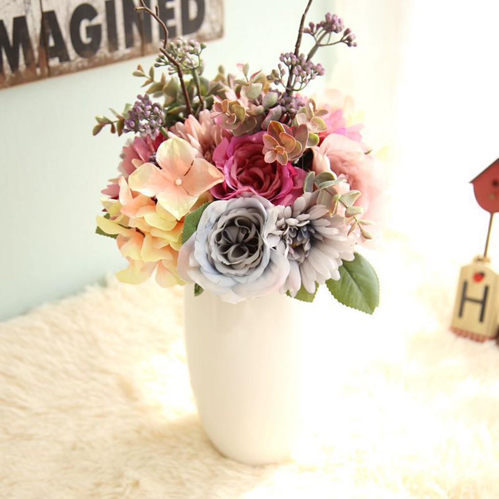 Bó hoa cúc gerbera giả bằng lụa trang trí đẹp mắt