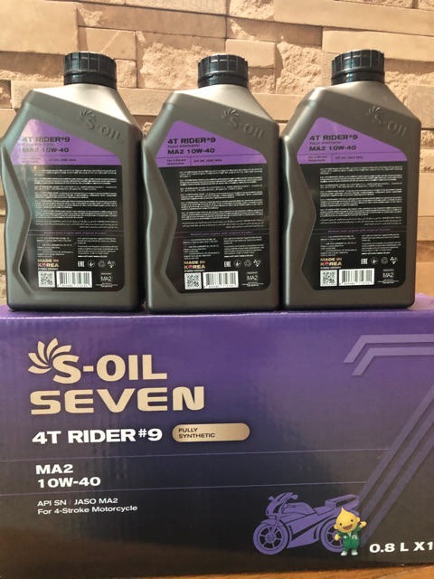 Thùng dầu nhờn động cơ S-Oil Seven 4T Rider 10W40 0,8x12 Dành Cho Xe Côn, Xe số ( bao bì mới)