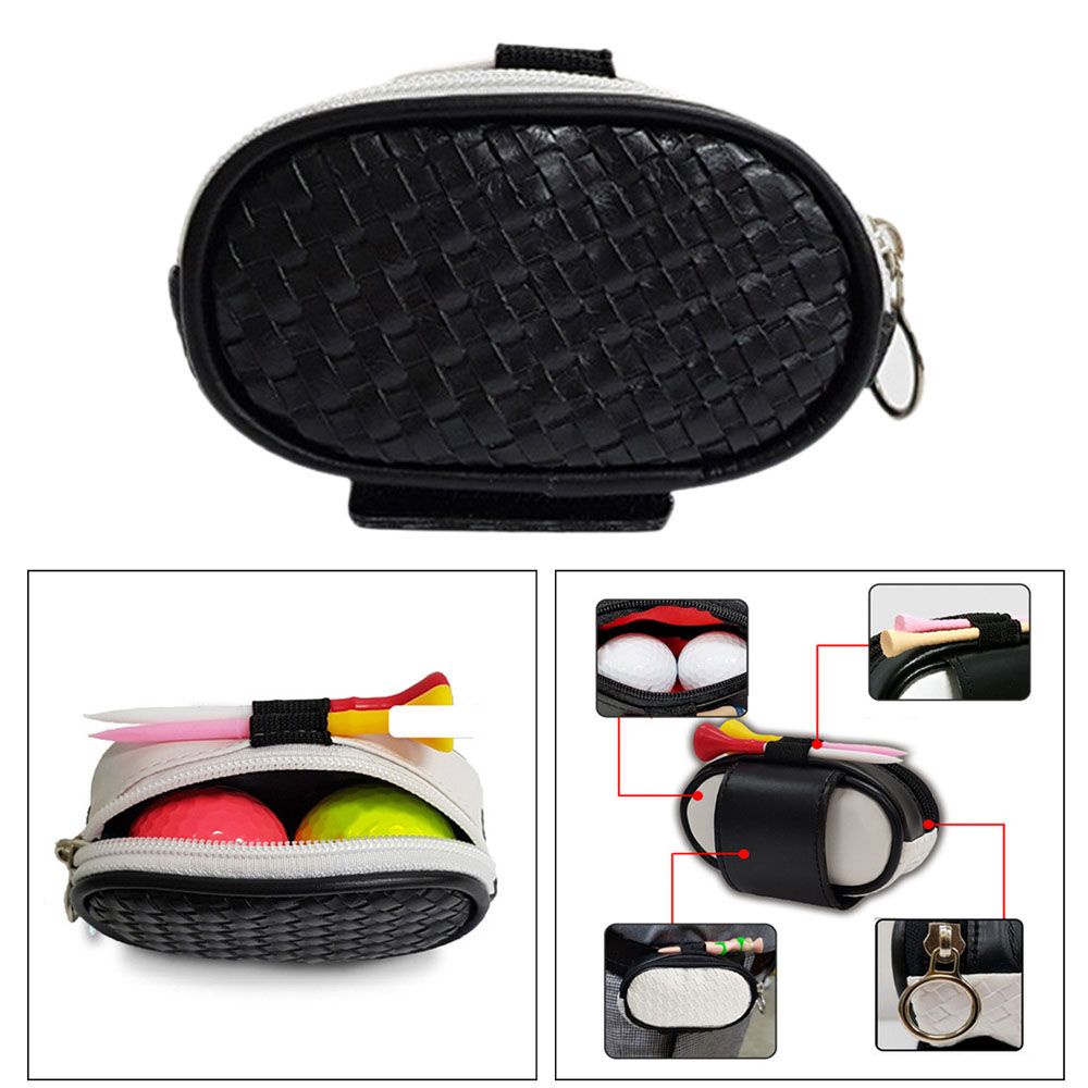 LANFY Durable Golf Ball Bag Zipper Golf Ball Container Golf Ball Pouch Portable Golf Accessories Sporting Goods PU Leather High Quality Storage Bag Golf Waist Holder Bag/Multicolor