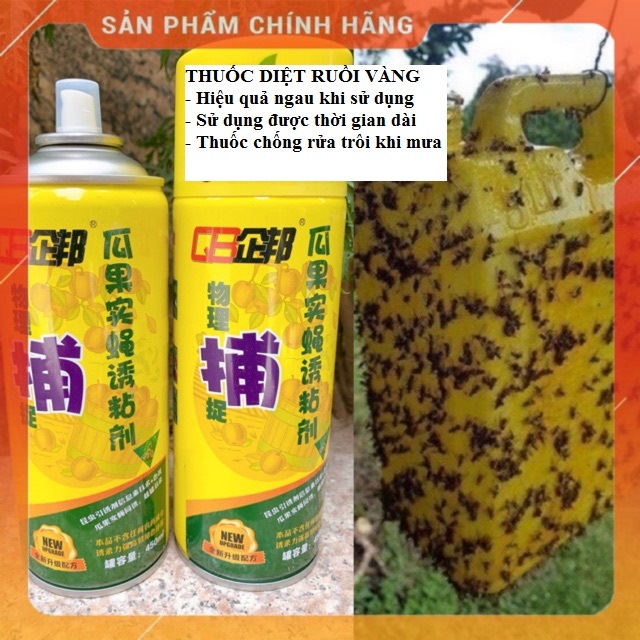 Diệt ruồi vàng, côn trùng dạng chai xịt 450ml - Hiệu quả ngay khi sử dụng, an toàn cho người dùng