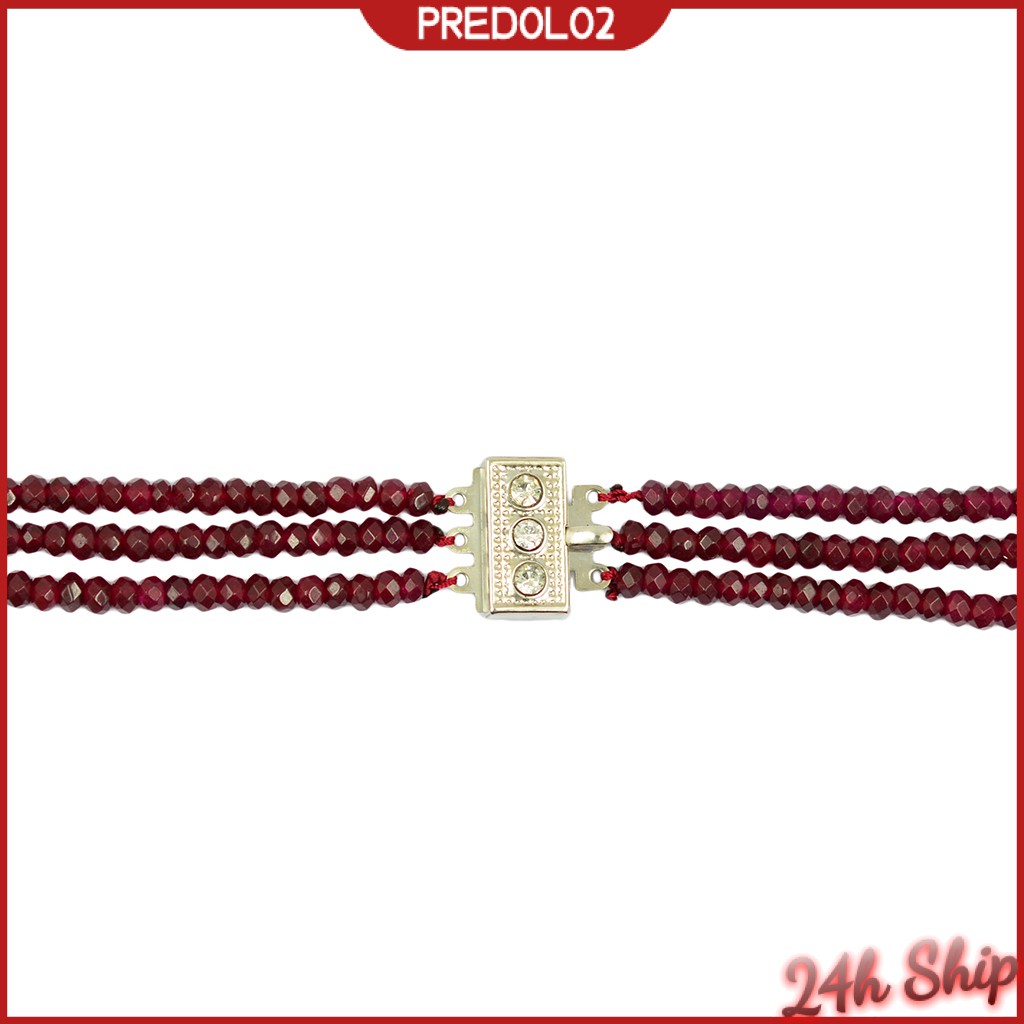 3x4mm Natural   Faceted Gemstone Beads Statement Necklace 3 Strands