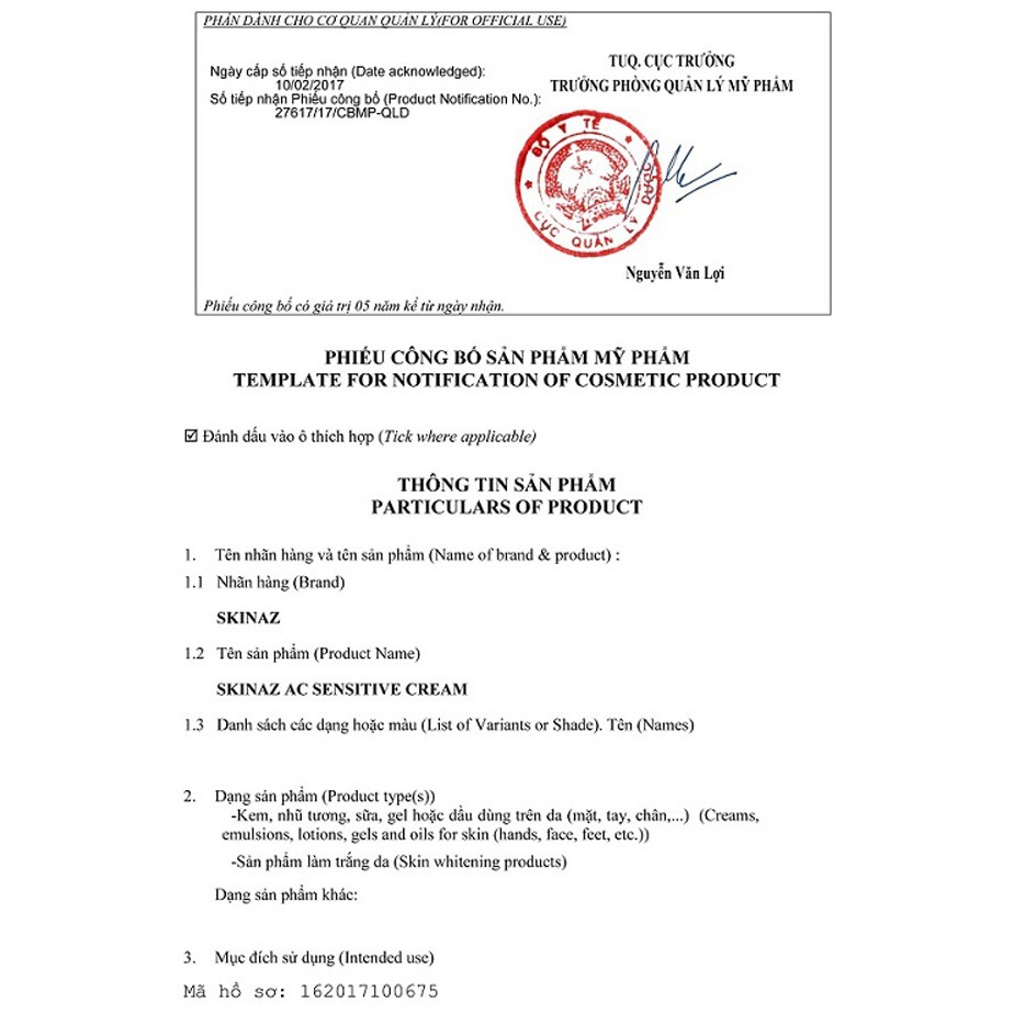 Kem dưỡng da AC Sensitive Cream skinaz | BigBuy360 - bigbuy360.vn