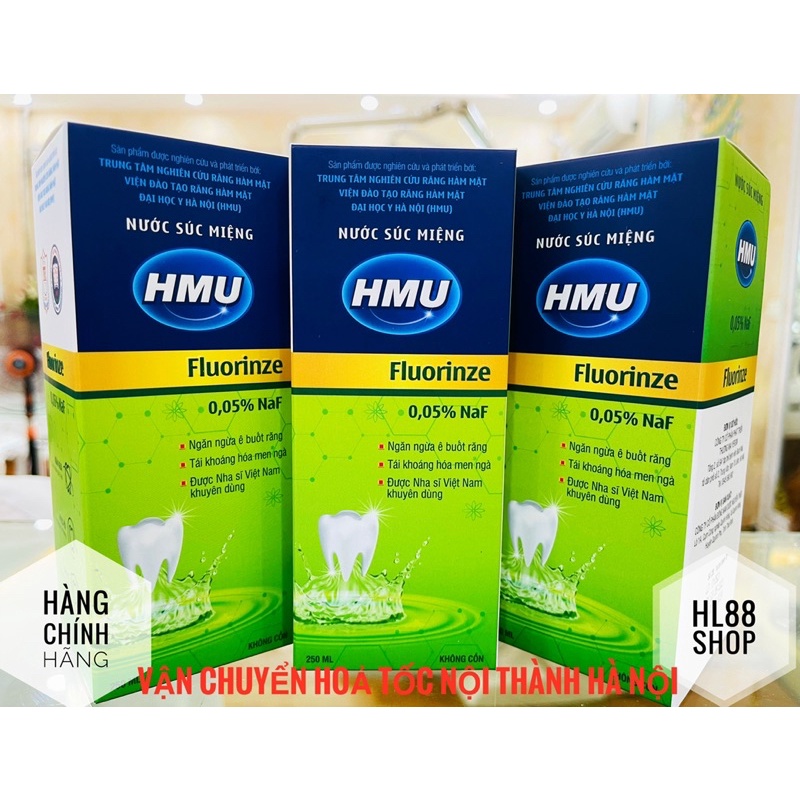 Nước súc miệng HMU Fluorinze 0,05% NaF 250ml của Đại học Y Hà Nội