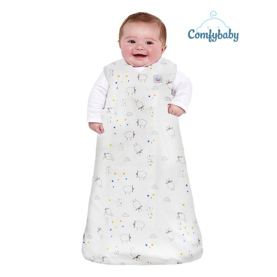 Túi ngủ organic cotton cho bé - túi ngủ trần bông nhiệt độ phòng 22-26 độ cho bé từ 3 tới 12 tháng Tinylove