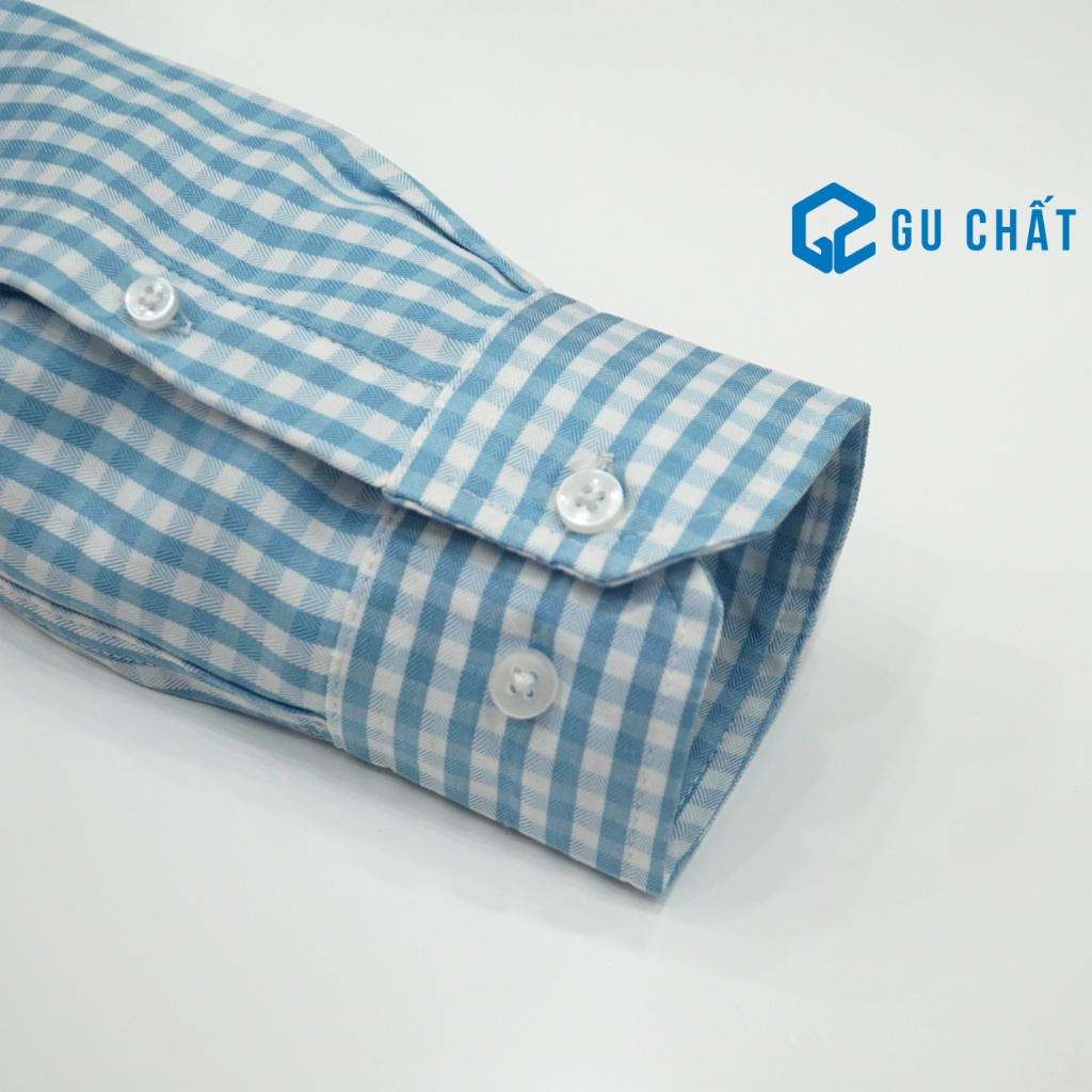 Áo Sơ Mi Nam Caro GU CHẤT, Vải Cotton Thoáng Mát GUSM06