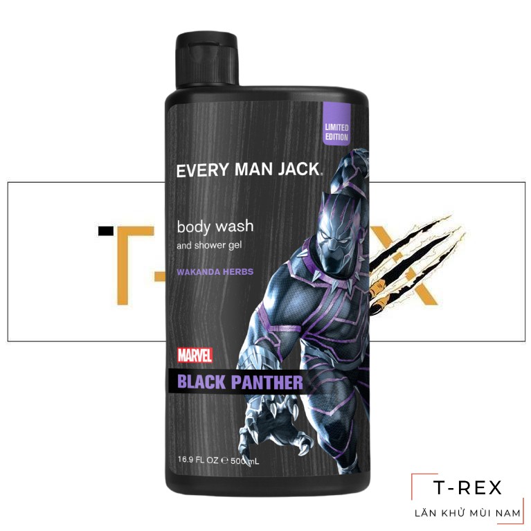 [MARVEL] Sữa Tắm Every Man Jack Wakanda Herbs Marvel Black Panther Limited Edition 500ML