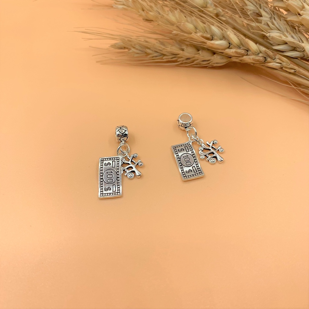 Charm bạc thái móc treo đồng tiền và cây gia đình - Charm Bạc 925 - Mã CA740