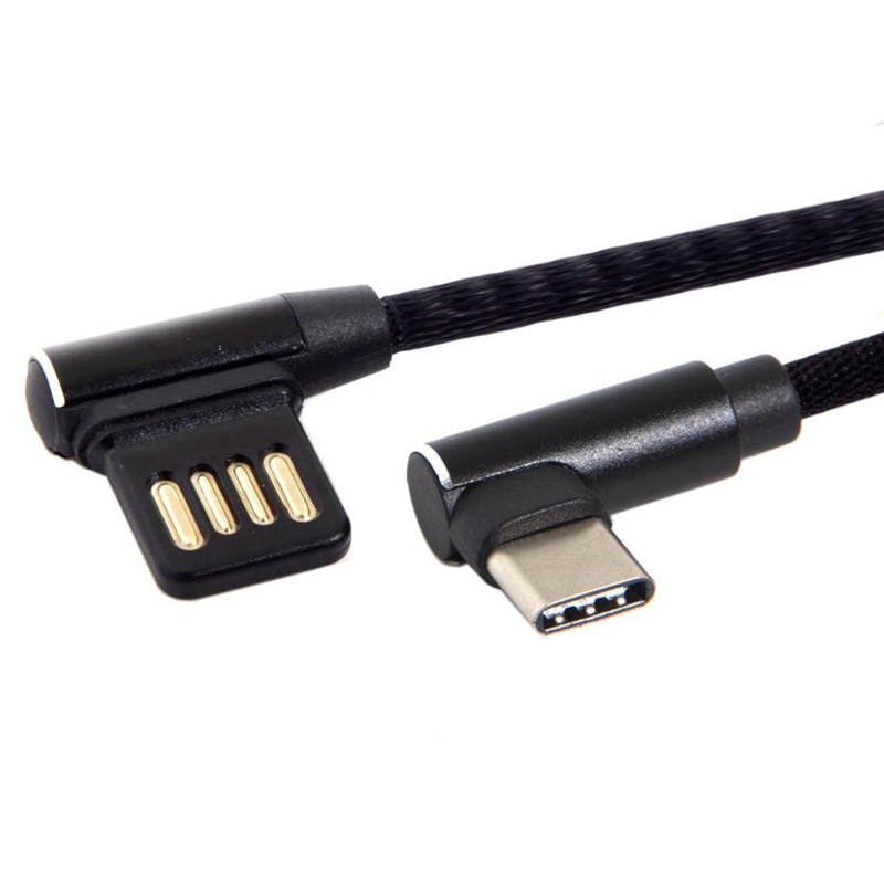 Usb-c 3.1 Loại C sang trái phải Cáp dữ liệu Usb 2.0 góc 90 độ có tay áo cho máy tính bảng và điện thoại 15Cm