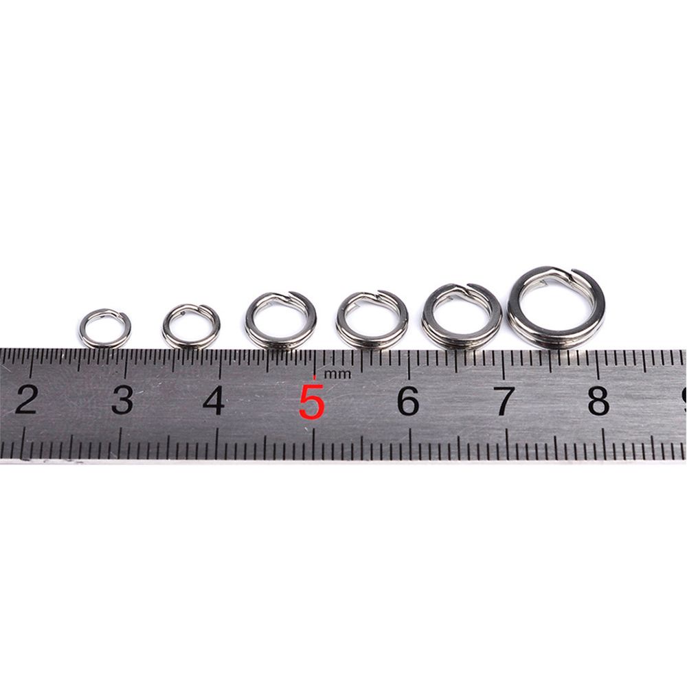 Set 100 khoen móc câu cá 3 khớp chuyên dụng bằng thép không gỉ chất lượng cao #-8#