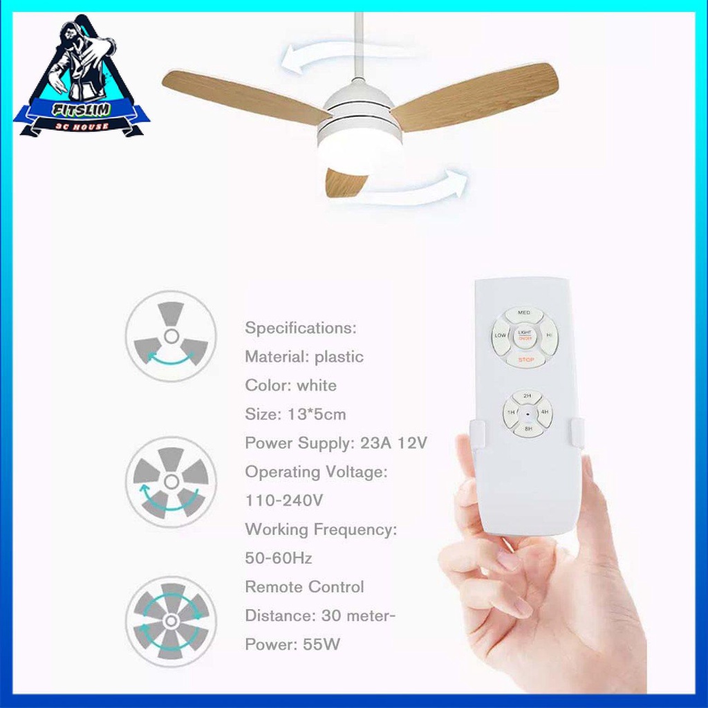 Đèn quạt trần 110-240V Bộ điều khiển từ xa Thời gian Công tắc điều khiển không dây