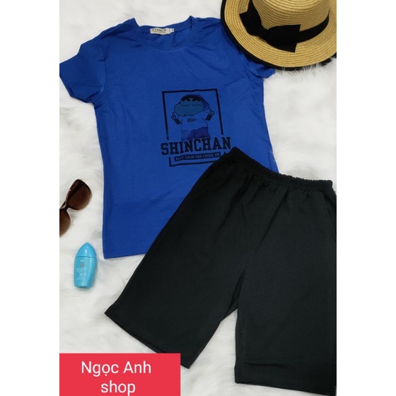 Bộ thun cotton tay ngắn quần lửng