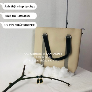 Túi tote miệng có khoá - 2 kiểu quai đeo vai tay xách