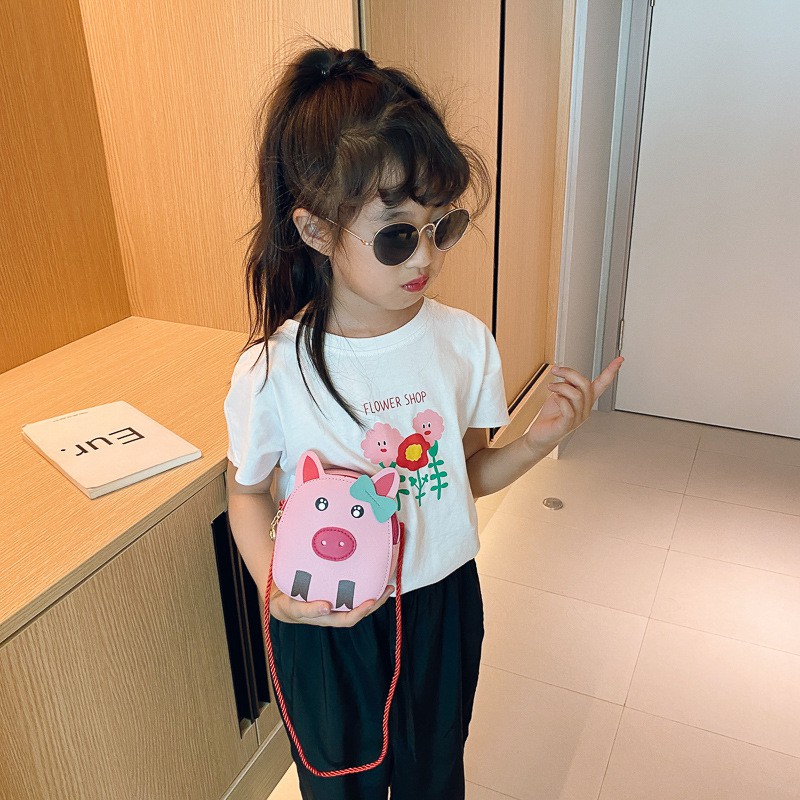 Túi đeo chéo dễ thương hình CÚ, HEO và BÒ phong cách Hàn Quốc cho bé gái TX15
