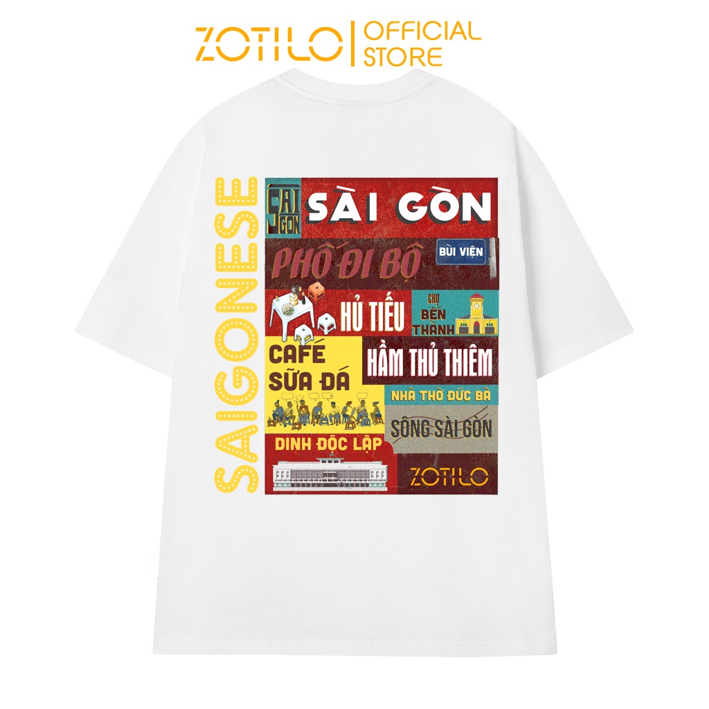 Áo thun ZOTILO SÀI GÒN SAIGONESE TRẮNG- Z04