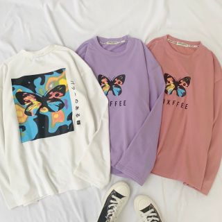 Áo thun tay dài Unisex Bướm POXFREE