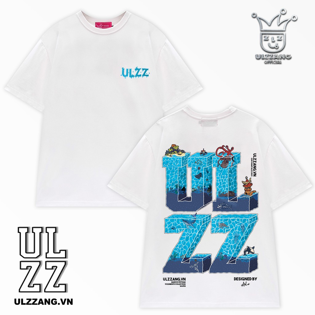 Áo thun ULZZ ulzzang five elements water - white