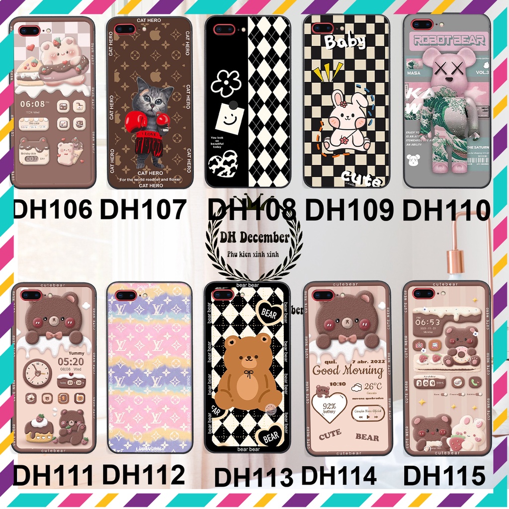 Ốp lưng IPhone 7 PLUS / 8 PLUS in hình 3D GẤU HỒNG-GẤU BE3R -XINH XẺO CỰC ĐẸP