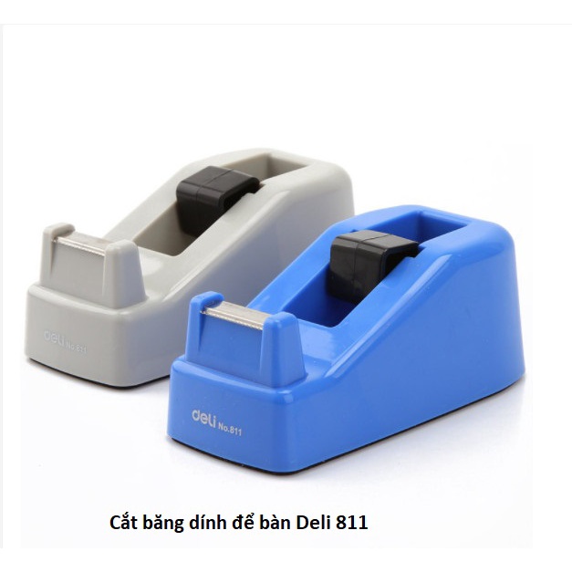 Cắt băng dính để bàn Deli 811/ 10 cuộn băng keo 2F dầy 2,4 lạng/ 12 cuộn băng keo 1,2F dầy 2,4 lạng - vpp Diệp Lạc