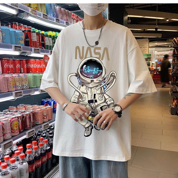 Áo Thun Nam Nữ Form Rộng Tay Lỡ Local brand Phi Hành Gia Freesize Street wear Phong Cách Chất Cotton AN111 | BigBuy360 - bigbuy360.vn