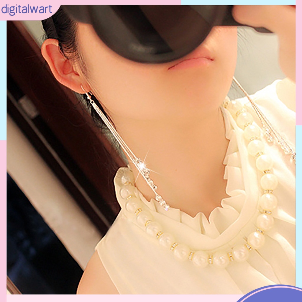 Cặp khuyên tai dài thiết kế đính đá pha lê nhân tạo sang trọng cá tính dành cho nữ