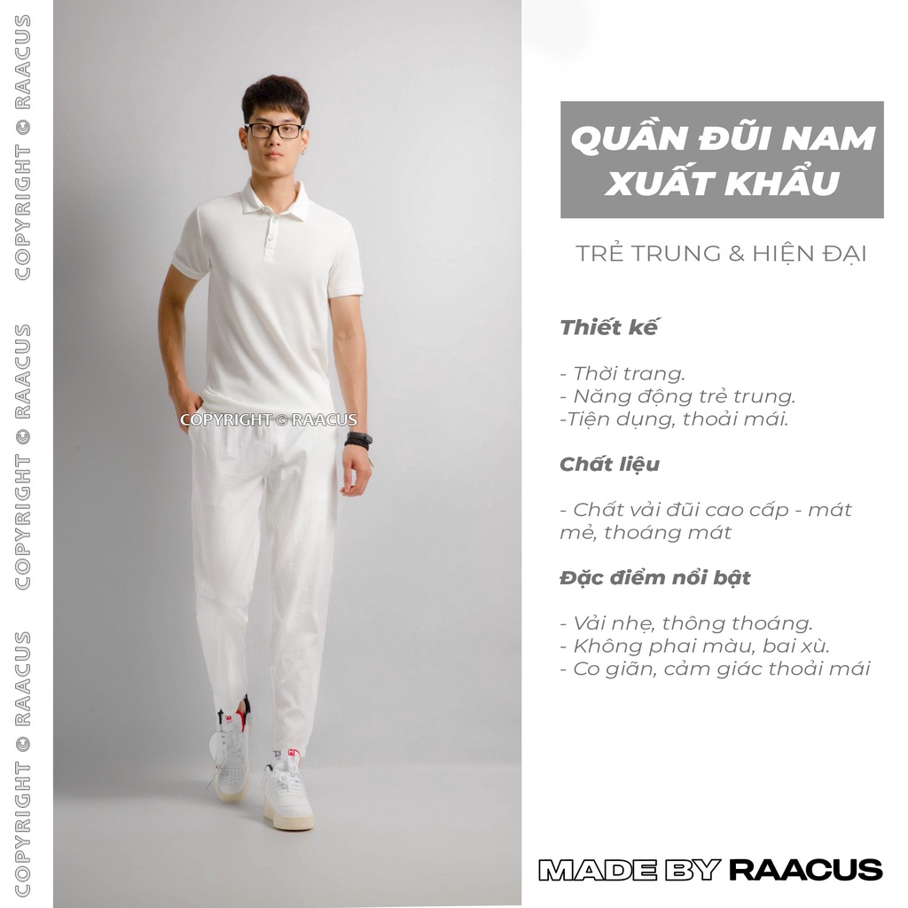 Quần baggy nam chất đũi xước ống rộng ulzzang RAACUSSTORE, quần đũi nam dài unisex ống suông - Q174