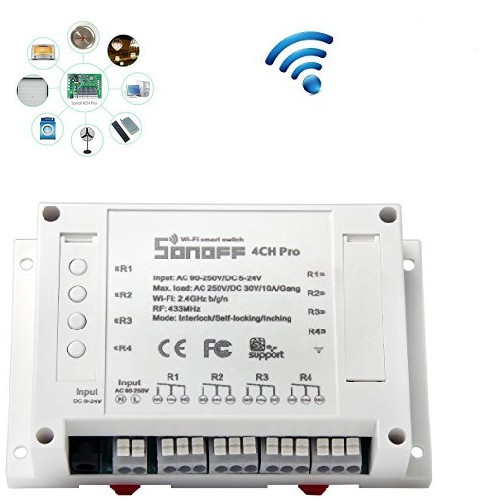 Công Tắc Sonoff Thông Minh 4CH Pro R2 Điều Khiển Từ Xa Bằng Điện Thoại Qua Mạng Wifi