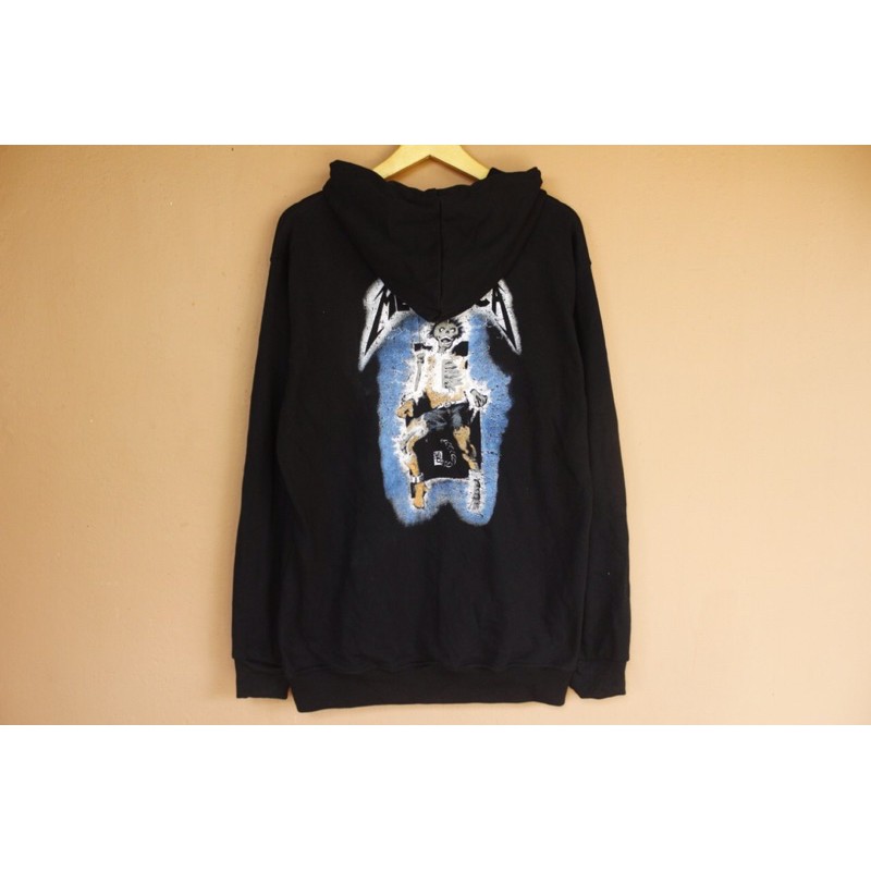 Áo Hoodie In Hình Ban Nhạc Rock Metalica Ride The Lightning Đen By H & M