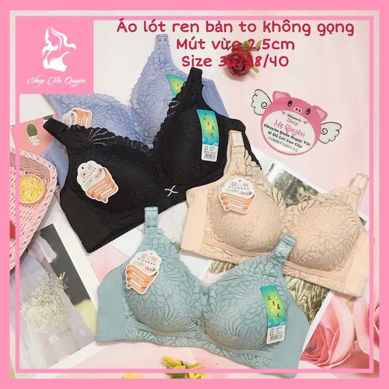 Áo lót ren nữ mút vừa 2,5cm không gọng, dáng áo ren vát ôm ngực che khuyết điểm hoàn hảo cho nàng