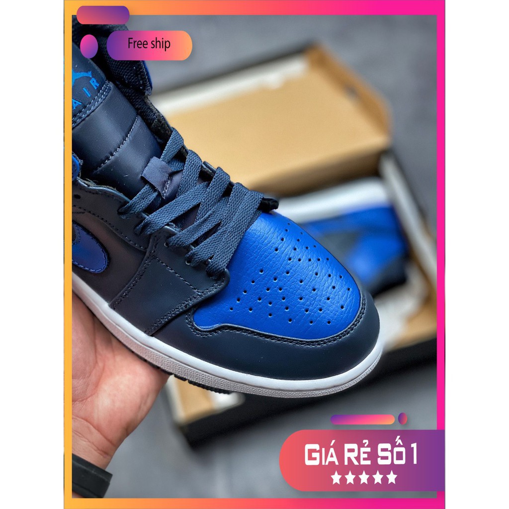 Giày thể thao Air Jordan 1 Retro Black Royal Blue cổ cao siêu đẹp cho nam và nữ
