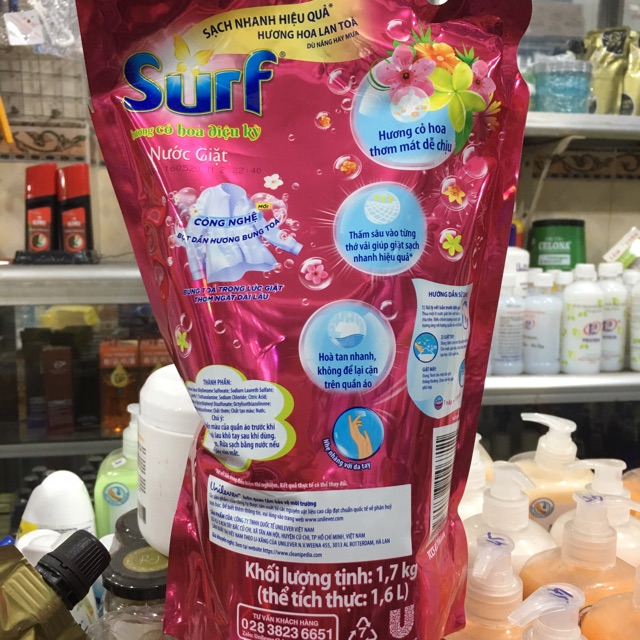 Nước giặt Surf hương cỏ hoa diệu kỳ túi 1.6 lít