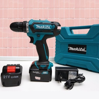 Máy Khoan Chạy Pin Makita 21V - Khoan Gỗ, Tường, Sắt-  Tặng 01 Pin