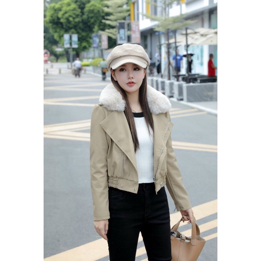 Áo khoác da lót lông  hót hit hàng QCL1